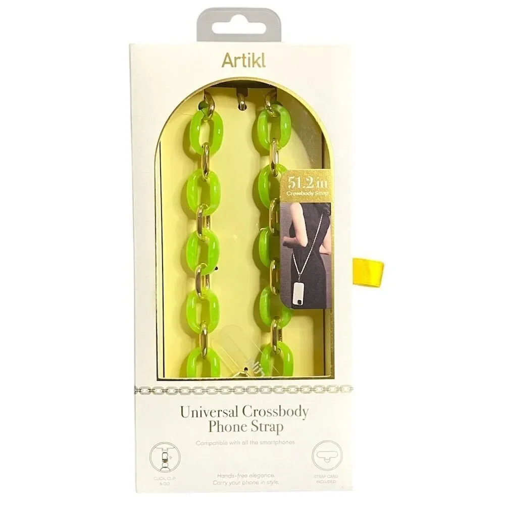 Chic Trendy Crossbody Phone Lanyard Strap Green Chain Link Iphone School College